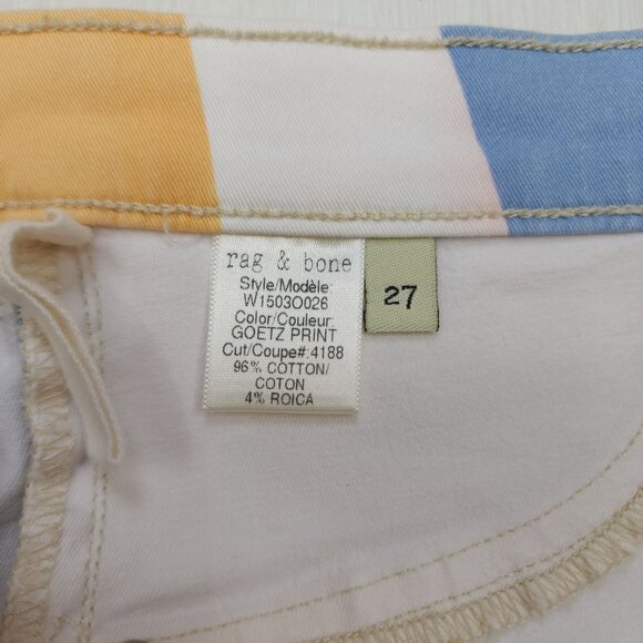 Rag & Bone Womens Geo Print Skinny Jeans Size 27 Cotton Blend Small Stains - Picture 5 of 12